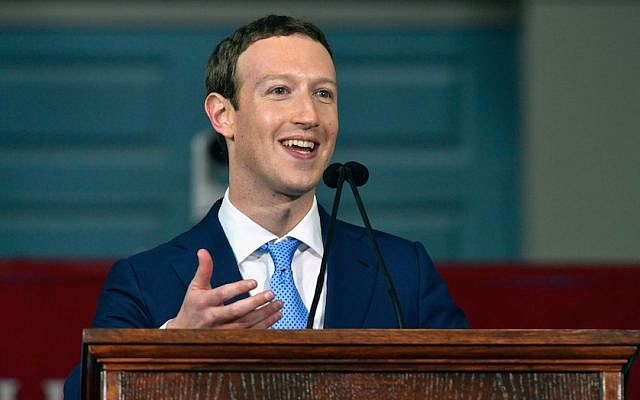 Mark Zuckerberg delivering a commencement speech at Harvard University in Cambridge, Mass., May 25, 2017. He quoted the “Mi Shebeirach” prayer in his speech. (Photo by Paul Marotta/Getty Images)