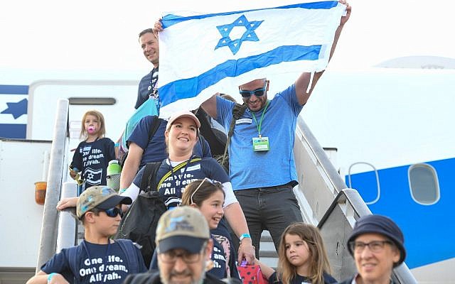 The July 24 Nefesh B’Nefesh flight brought 127 children to Israel, a milestone for the nonprofit organization. (Photo by Shahar Azran)