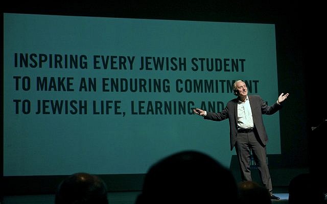 Hillel International CEO Eric Fingerhut took the stage with a FED Talk about inspiring organizational transformation. (Photo by Sanford Riemer)