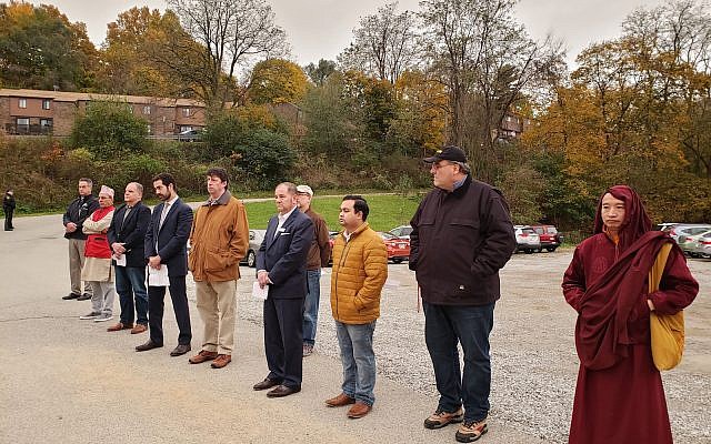 The Bhutanese Community Association of Pittsburgh held a candlelight vigil on Friday, Nov. 23, in memory of the victims of the Tree of Life shooting and commemorating the first responders of that day. 	Photo courtesy of Khara Timsina