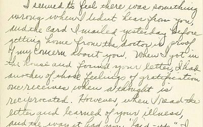 A woman named “Eve” wrote to her friend “Dorothy” in March 1936, describing the destruction caused by recent flooding.
  (Image courtesy of Rauh Jewish History 
Program & Archives)