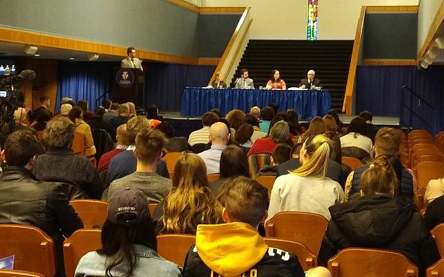 The panel at the Duquesne University Symposium  (Photo by Adam Reinherz)