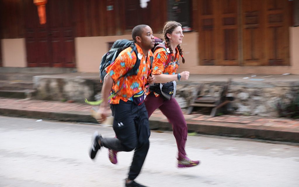 Becca Droz and her "Amazing Race" partner Floyd Pierce are back and they are "funstoppable." (Photo courtesy of CBS)