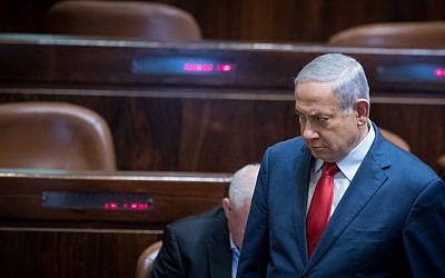 Israeli Prime Minister Benjamin Netanyahu seen after a vote on a bill to dissolve the parliament, at the Knesset, in Jerusalem on May 30, 2019. Photo by Yonatan Sindel/Flash90
 *** Local Caption *** ??????
?????
????
????? ??????
???? ?????
?????
?????
????? ?????
???? 
?????? ??????
