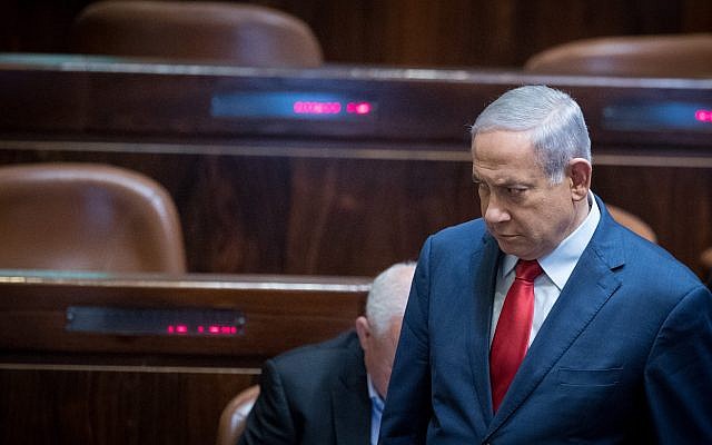 Israeli Prime Minister Benjamin Netanyahu seen after a vote on a bill to dissolve the parliament, at the Knesset, in Jerusalem on May 30, 2019. Photo by Yonatan Sindel/Flash90
 *** Local Caption *** ??????
?????
????
????? ??????
???? ?????
?????
?????
????? ?????
???? 
?????? ??????
