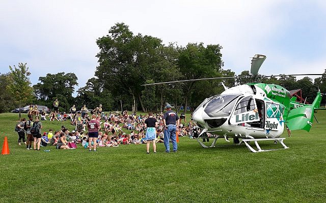 Color war breakout this summer involved landing a helicopter at the Jewish Community of Greater Pittsburgh's James and Rachel Levinson Day Camp. Photo courtesy of the Jewish Community Center of Greater Pittsburgh