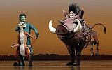 Nick Cordileone as Timon and Ben Lipitz as Pumbaa in Disney's 'The Lion King' North American tour. (Photo by Joan Marcus for Disney.)