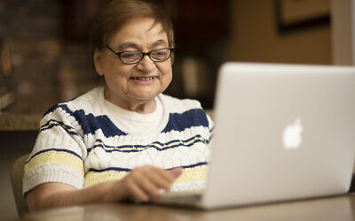 Filomena Varvaro takes a class on the Virtual Senior Academy. Photo courtesy of Jewish Healthcare Foundation