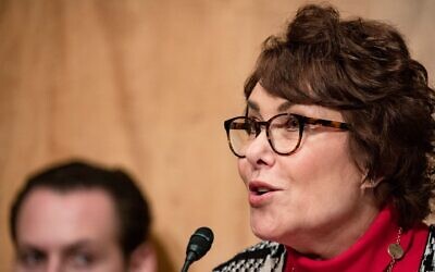 Sen. Jacky Rosen, seen at a Homeland Security Committee meeting in March 2020, was the lead Senate sponsor on the $10 million Holocaust education funding bill. (Samuel Corum/Getty Images)