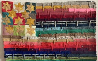 No Hate Flag, created by Louise Silk in response to the Pittsburgh synagogue shooting, is part of the the exhibit ReNew in downtown Pittsburgh. (Photo provided by Louise Silk)
