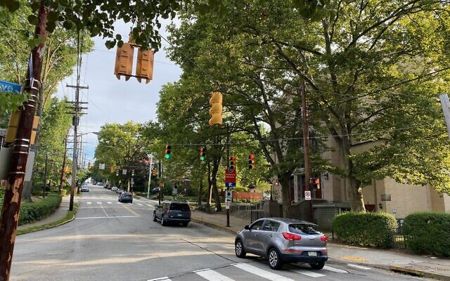 The intersection at Shady, Phillips and Tilbury avenues in Squirrel Hill (Photo by Jim Busis) The intersection at Shady, Phillips and Tilbury avenues in Squirrel Hill (Photo by Jim Busis)