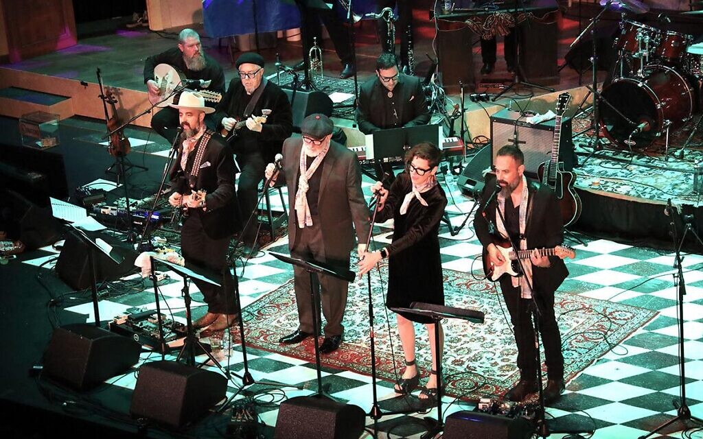 Brothers Lazaroff and a host of special guests including Rabbi James Stone Goodman perform at the ninth annual Hanukkah Hullabaloo on Saturday, Dec. 14, 2019, at the Grandel Theatre. (Photo by Bill Motchan)