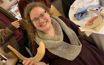 Rabbi Alicia Harris holds a shofar that has been in her family for six generations. Photo courtesy of Rabbi Alicia Harris