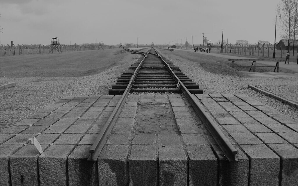 Oswiecim, Poland on May 6, 2005: These rails led to the Auschwitz extermination camp where approximately 1.1 million people were murdered. Photo by Adam Reinherz