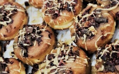 Maple glazed candied beef bacon sufganiyah (Photo by Judah Cowen)