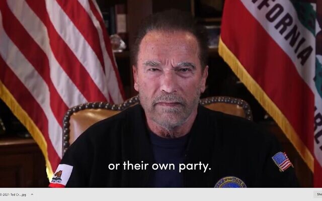 Screenshot of a video Arnold Schwarzenegger posted to social media on Jan. 10, 2021. Screenshot of a video Arnold Schwarzenegger posted to social media on Jan. 10, 2021.