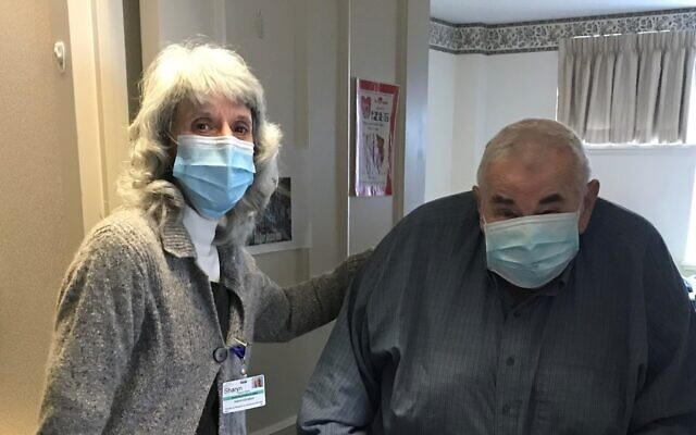 Sharyn Rubin takes Howard to exercise class  (Photo provided by the Jewish Association on Aging)