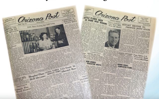 Old covers of the Arizona Jewish Post (Courtesy of the Arizona Jewish Post via JTA)