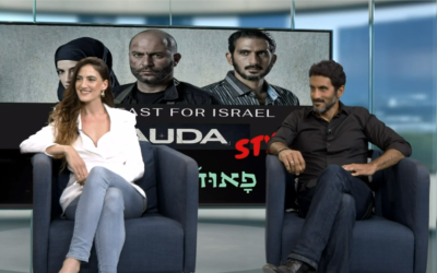 Fauda stars Rona-Lee Shimon and Tsahi Halevi spoke at JNF-USA’s annual Breakfast for Israel. Screenshot by David Rullo.