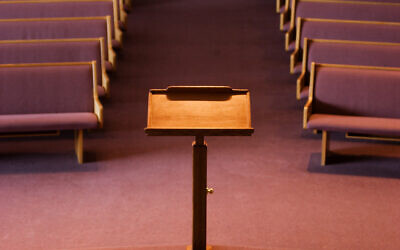 A view of a pulpit. Nearly 90 future rabbis have said that the American Jewish community needs to hold Israel accountable for its misconduct. (Getty Images via JTA)
