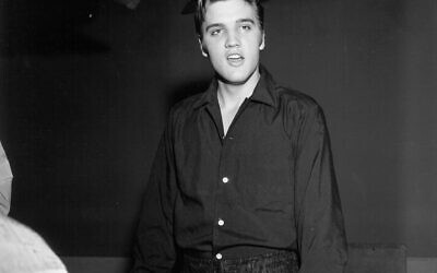 Elvis Presley on "The Milton Berle Show," June 4, 1956. (Michael Ochs Archives/Getty Images)