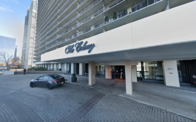 Observant Jewish residents of The Colony, a high-rise in Fort Lee, N.J., are suing the board for barring employees from pushing elevator buttons for those forbidden to do so on the Jewish Sabbath. (Screenshot from Google Maps)