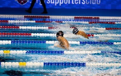 Zoe Skirboll swims at the Olympic Trials. Photo by Brian Wright