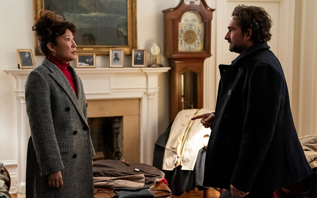 Sandra Oh and Jay Duplass in "The Chair." (Eliza Morse/Netflix via JTA)