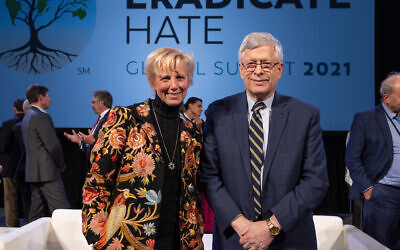 Laura Ellsworth and Mark Nordenberg at the 2021 Eradicate Hate Global Summit (Photo by Josh Franzos)