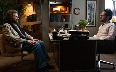 Will Ferrell, left, plays a real-life Jewish garment manufacturer and Paul Rudd plays the psychiatrist who manipulates him in "The Shrink Next Door," a new limited Series on Apple TV+. (Apple TV+)