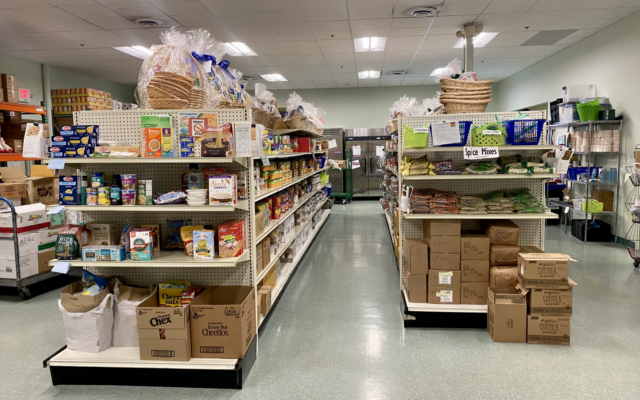 Squirrel Hill Food Pantry shelves. Photo provided by Allie Reefer.