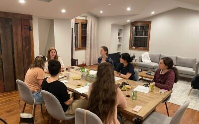Women Wine and Wisdom led by Sarah Rosenfeld at Chabad Young Professional's new loft space. Photo provided by Chabad Young Professionals.