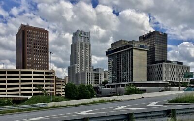 Part of the skyline of Akron, Ohio, May 2020. (Andre Carrotflower via Wikimedia Commons)