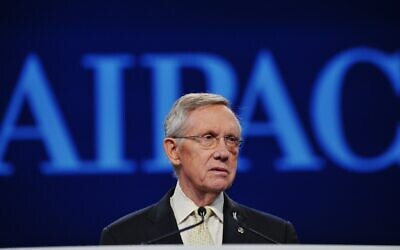 Senate Majority Leader Harry Reid, D-NV, speaks during an address to the American Israel Public Affairs Committee Policy Conference, May 23, 2011. (Mandel Ngan/AFP via Getty Images)
