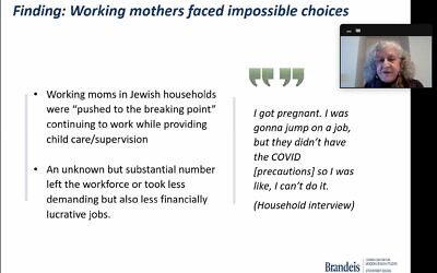 Fern Chertok shares the results of the new study on economic vulnerability during a webinar on Jan. 13 (Screenshot by Toby Tabachnick)