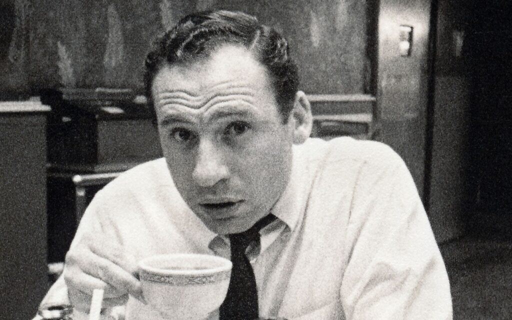 Mel Brooks drinking coffee at the Automat in New York in the 1950s while a writer for "Your Show of Shows." (Carl Reiner/courtesy of Film Forum)