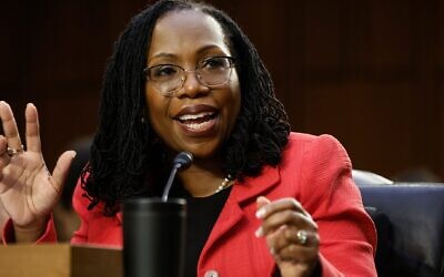 Supreme Court nominee Judge Ketanji Brown Jackson testifies during her confirmation hearing before the Senate Judiciary Committee in the Hart Senate Office Building on Capitol Hill, March 22, 2022. (Chip Somodevilla/Getty Images)