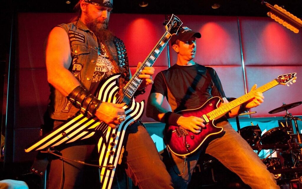 Ozzy Osbourne's guitarist Zakk Wylde, left, in action at David Fishof's Rock and Roll Fantasy Camp. (Follow Me Photography)
