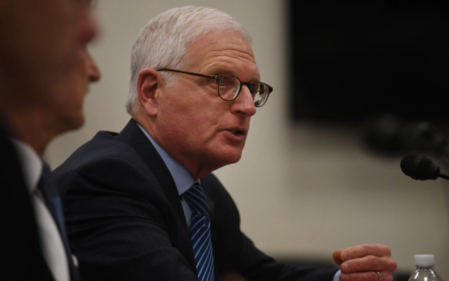 Howard Kohr, CEO of AIPAC, testifies before the House Appropriations Committee in Washington, D.C. March 12, 2019. (Astrid Riecken/Getty Images)