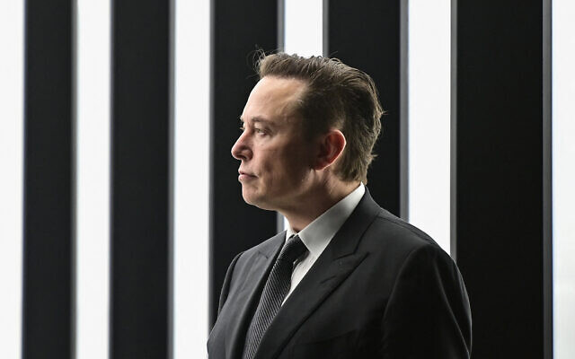 Tesla CEO Elon Musk is pictured as he attends the start of the production at Tesla's "Gigafactory" in Berlin, Mar. 22, 2022. (Patrick Pleul/Pool/AFP via Getty Images)