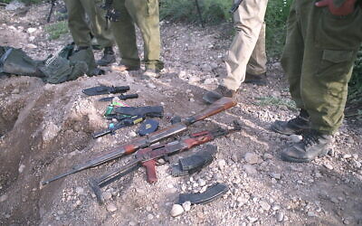 Terror Attack Averted Between Israel and Jordan. IDF forces thwarted an attempted terror attack by an armed group of terrorists infiltrating Israel from Jordan. Pictured are the weapons found on the group. Photo courtesy of Israel Defense Forces, via flickr.com