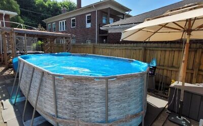 The Swedarskys plan on staying cool this summer thanks to their new pool. Photo courtesy of Aviva Swedarsky