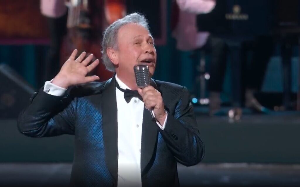 Billy Crystal performing a "Yiddish scat" routine during the 75th annual Tony Awards, June 12, 2022. (Screenshot)