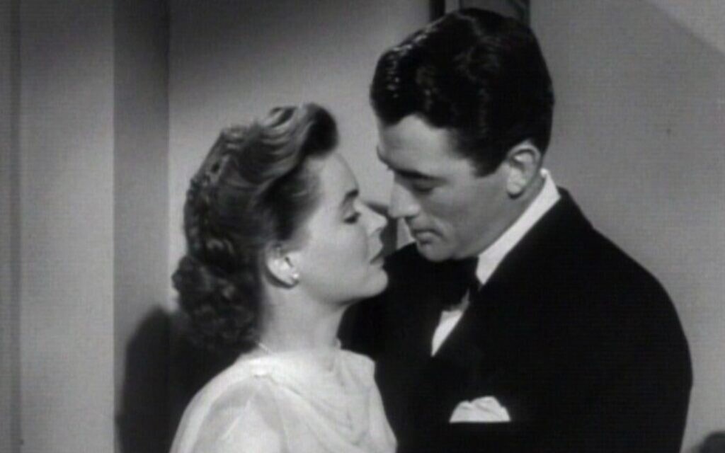 Screenshot of Dorothy McGuire and Gregory Peck from the trailer for the film ''Gentleman's Agreement''.  (Public domain)