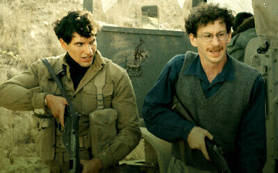 Actors playing Israeli soldiers guarding Kibbutz Nitzanim in the Israeli war film "Image of Victory." (Netflix)