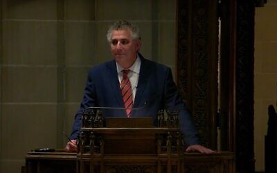 Rabbi Aaron Bisno delivered his first sermon as Rabbi-in-Residence Sunday, July 3 at Calvary Episcopal Church. Screenshot by David Rullo.