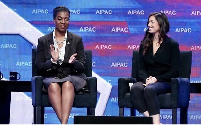 Shelley Greenspan, on right, shown at the 2020 AIPAC policy conference. (Courtesy of Greenspan)