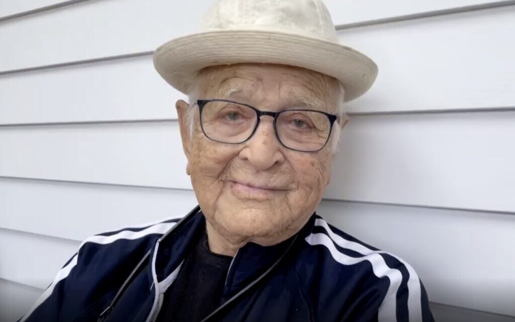 Norman Lear in an Instagram video to fans marking his 100th birthday. (Screenshot)