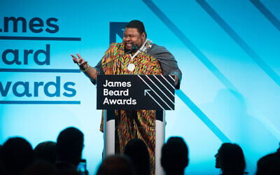 Michael Twitty speaks at the 2018 James Beard Media Awards in New York City, April 27, 2018. (Noam Galai/Getty Images)