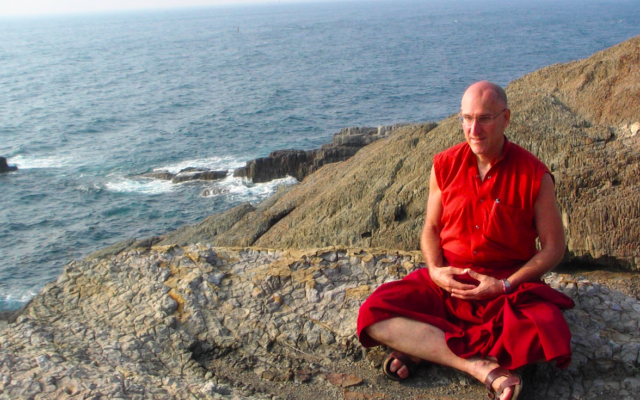 Dr. Barry Kerzin meditates in Shimane, Japan. Photo courtesy of Dr. Barry Kerzin